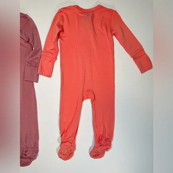 Suzel Baby Girl Bamboo Zip Romper Pajamas Lot Size 0-3M - Picture 8 of 8